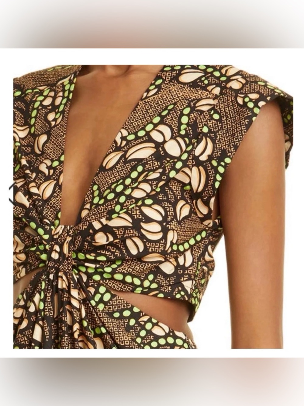 A.L.C. Printed Alexandria Midi Dress - Brown/Beige/Green, size 2, new wo tags